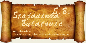 Stojadinka Bulatović vizit kartica